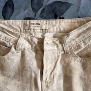 Hollister Cream Patterned Jeans